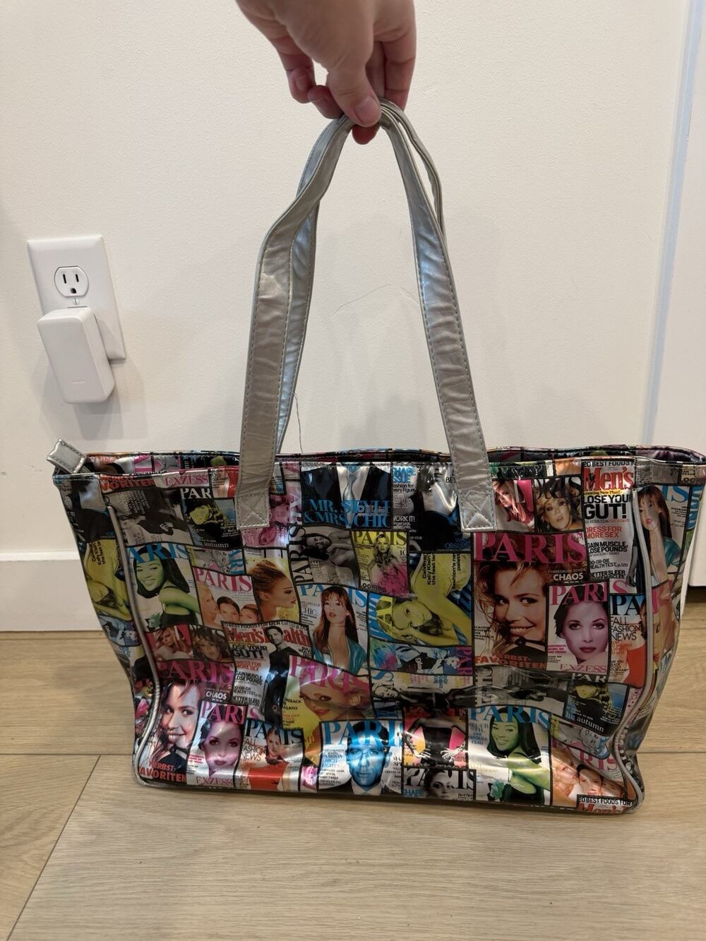Paris Magazine Cover Collage Clutch Tote Bag Y2K Pop Art Retro